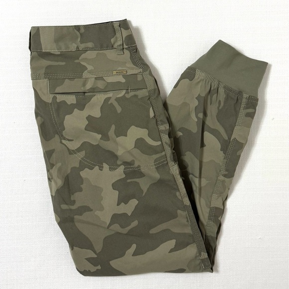 Prana Pants - Prana Camo Jogger Pants Sky Canyon Green Camouflage Hiking Cargo Size 6